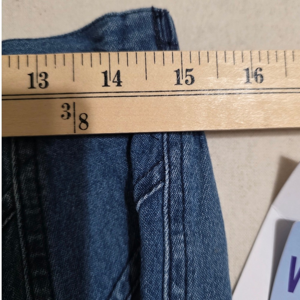 Studio West Women M Blue Medium Wash Denim Midi Godet Panel Skirt 86359 - Picture 5 of 10